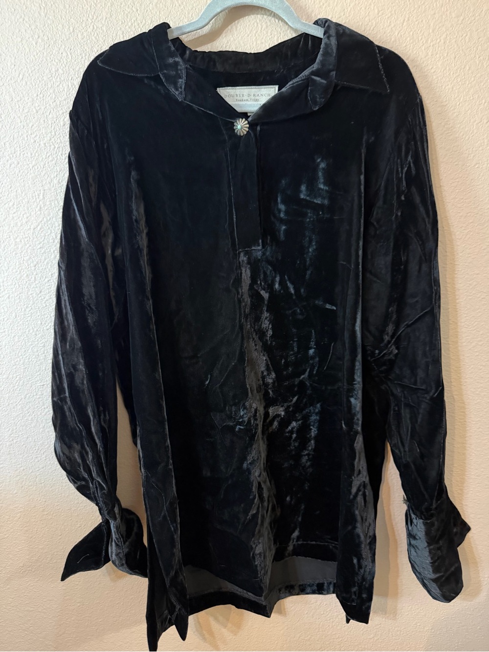 Double D Ranch Black Velvet Long Sleeve Shirt -